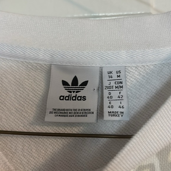 Adidas White and Black Crewneck Sweater with Classic Stripes - Picture 2 of 3
